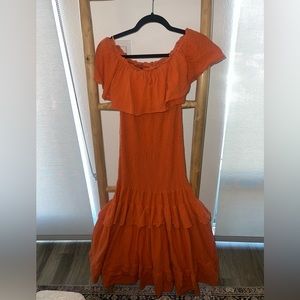 JLUXLABEL ORANGE SIENNA RUFFLED SKIRT SET